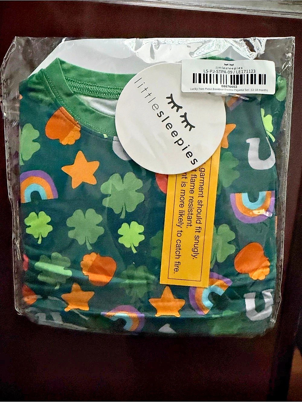 Little Sleepies Lucky Two-Piece Bamboo Viscose Pajama Set 12-18 NWT